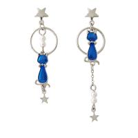 Asymmetric Earrings Zinc Alloy with Plastic Pearl fashion jewelry & for woman nickel lead & cadmium free  Sold By Pair
