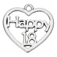 Tibetan Style Heart Pendants, silver color plated, fashion jewelry & DIY, silver color, 22.50x23mm, Sold By PC