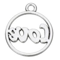 Zinc Alloy Flat Round Pendants silver color plated fashion jewelry & DIY silver color Sold By PC