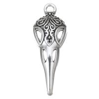 Tibetan Style Pendants, silver color plated, fashion jewelry & DIY, silver color, 12.50x35mm, Sold By PC