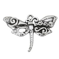 Zinc Alloy Animal Pendler, Dragonfly, sølvfarvet forgyldt, mode smykker & du kan DIY, sølv, 28x20mm, Solgt af PC