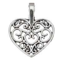 Zinc Alloy Heart Pendants silver color plated fashion jewelry & DIY silver color Sold By PC