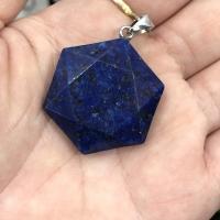 Gemstone Pendants Jewelry Natural Stone Hexagon polished fashion jewelry & DIY Sold By PC