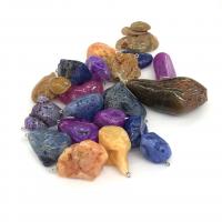 Pingentes de joias de ágata, Ágata do dragão, Pepitas, polido, aleatoriamente enviado & joias de moda & DIY, cores misturadas, 10-30mm, vendido por PC