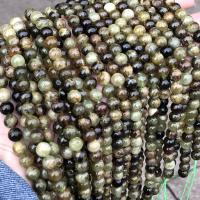 Natürlicher Granat Perlen, rund, poliert, DIY & verschiedene Größen vorhanden, grün, verkauft per ca. 38 cm Strang