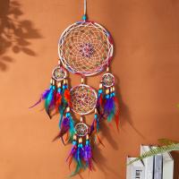 Fashion Dream Catcher, Feather, with Polyester & Wood & Iron, for home and office & fashion jewelry, multi-colored, 20x75-80cm, Sold By PC
