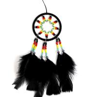 Fashion Dream Catcher Feather with Velveteen & Glass Beads & Polyester & Plastic for home and office & fashion jewelry mixed colors 400mm Sold By PC