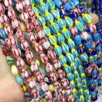 Perles murano faites à la main , chalumeau, poli, DIY, plus de couleurs à choisir, 8x12mm, Vendu par Environ 38 cm brin