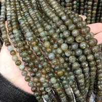 Perles en labradorite, Rond, poli, DIY & normes différentes pour le choix, couleurs mélangées, Vendu par Environ 38 cm brin