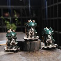 Backflow Incense Burner Porcelain Frog half handmade for home and office & durable & multifunctional Sold By PC