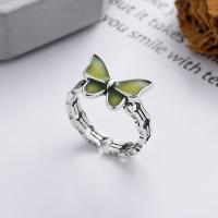 925 Sterling Silver Finger Rings Butterfly Antique finish fashion jewelry & for woman & epoxy gel nickel lead & cadmium free 10mm Sold By PC