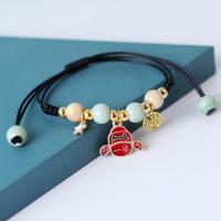 Porcelain Bracelet, with Wax Cord & Tibetan Style, handmade, Length Adjustable & fashion jewelry & Unisex, more colors for choice, Length:Approx 13-23 cm, Sold By PC