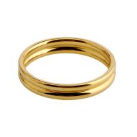 Titanium Steel Finger Ring 18K gold plated fashion jewelry & Unisex golden Sold By PC