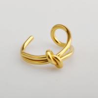 Titanium Steel Finger Ring 18K gold plated fashion jewelry & for woman golden Sold By PC
