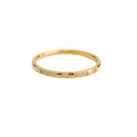 Rhinestone-Edelstahl -Finger-Ring, 304 Edelstahl, verschiedene Größen vorhanden & für Frau & mit Strass, goldfarben, verkauft von PC