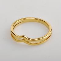 Titanium Steel Finger Ring plated fashion jewelry & for woman golden Sold By PC