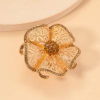 Zinc Alloy Finger Ring Flower gold color plated fashion jewelry & for woman & with rhinestone 53mm Inner Approx 1.75mm Sold By PC