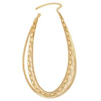 Mode-Multi-Layer-Halskette, Zinklegierung, mit Verlängerungskettchen von 7CM, goldfarben plattiert, Modeschmuck & mehrschichtig & für Frau, Länge:ca. 40 cm, verkauft von PC