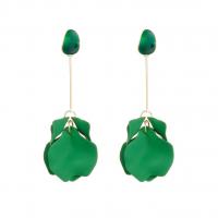 Zinc Alloy Drop Earrings with Acrylic petals stoving varnish fashion jewelry & for woman Sold By Pair
