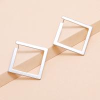 Tibetan Style Stud Earring, Rhombus, plated, fashion jewelry & for woman, more colors for choice, 43x30mm, Sold By Pair
