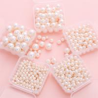Fashion Glass Beads Round DIY white Sold By Bag