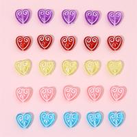 Acrylic Jewelry Beads, Heart, DIY, more colors for choice, about:6-15mm, Hole:Approx 1.5mm, Sold By Bag