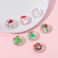 Handgewickelte Perlen, Lampwork, rund, Weihnachts-Design & DIY & verschiedene Muster für Wahl & Emaille, keine, 19mm, Bohrung:ca. 1.5mm, verkauft von PC