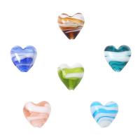 Perles murano faites à la main , chalumeau, coeur, DIY, plus de couleurs à choisir, 15x15mm, Trou:Environ 1.5mm, 2PC/sac, Vendu par sac