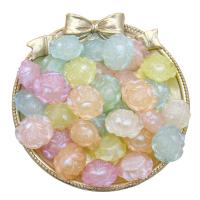 Acryl Schmuck Perlen, Blume, DIY, gemischte Farben, 18x20mm, Bohrung:ca. 1.5mm, 20PCs/Tasche, verkauft von Tasche