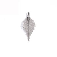 Brass Jewelry Pendants with Real Leaf Leaf plated DIY & for woman nickel lead & cadmium free Sold By PC
