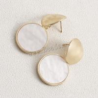 Zinc Alloy Drop Earrings with Plank plated fashion jewelry & for woman golden nickel lead & cadmium free Sold By Pair