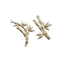Bijoux pendentifs en laiton, bambou, plaqué de couleur d'or KC, DIY & styles différents pour le choix & double trou, Vendu par PC