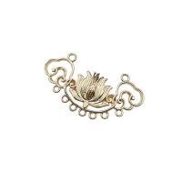 Brass Jewelry Pendants, Flower, KC gold color plated, DIY & double-hole, 22x40mm, Sold By PC