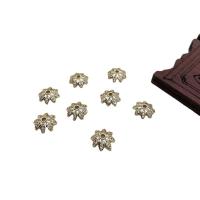 Caps Pérola de bronze, cobre, Pétalas, Banhado a cor de ouro de KC, DIY & micro pavimento em zircônia cúbica, 10mm, vendido por PC