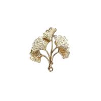 Brass Jewelry Pendants Leaf KC gold color plated DIY Sold By PC