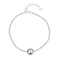 925 Sterling Silver Bracelet, with 1.2inch extender chain, silver color plated, fashion jewelry & for woman, Length:Approx 5.9 Inch, Sold By PC