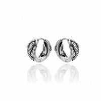 925 Sterling Silver Huggie Hoop Earring, Fish, antique silver color plated, fashion jewelry & for woman, 14.1mm, Inner Diameter:Approx 10.4mm, Sold By Pair