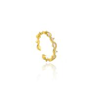 925 sterling silver Cuff finger ring, plated, mode smycken & micro bana cubic zirconia & för kvinna, fler färger för val, 3.3mm, Storlek:7, Säljs av PC
