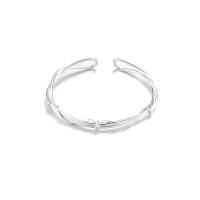 925 Sterling Silver Cuff Bangle, silver color plated, adjustable & for woman, Inner Diameter:Approx 52.8mm, Sold By PC