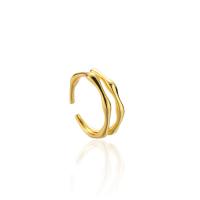 925 Sterling Silver Pljuska prst prsten, pozlaćen, modni nakit & prilagodljiv & za žene, više boja za izbor, 6.6mm, Veličina:3, Prodano By PC