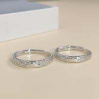 925 Sterling Silver Couple Ring platinum plated adjustable & for couple Sold By PC