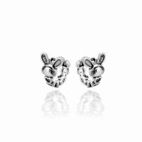 925 Sterling Silver Huggie Hoop Earring Rabbit antique silver color plated fashion jewelry & for woman Sold By Pair
