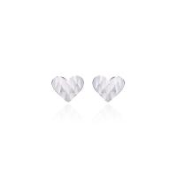 925 Sterling Silver Stud Earring, Heart, platinum plated, fashion jewelry & for woman, 8.10x6.60mm, Sold By Pair