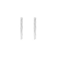 Plata de ley 925 Pendiente de Borla, chapado en color de plata, Joyería & para mujer, 3.20x36mm, Vendido por Par