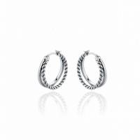 925 Sterling Silver Lever Back Earring, antique silver color plated, Double Layer & fashion jewelry & for woman, 20mm, Inner Diameter:Approx 16.3mm, Sold By Pair