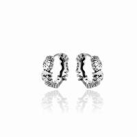 925 Sterling Silver Huggie Hoop Earring, Bear, antique silver color plated, fashion jewelry & for woman, 13.2mm, Inner Diameter:Approx 10.1mm, Sold By Pair