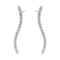 925 Sterling Silver Stud Earring plated micro pave cubic zirconia & for woman Sold By Pair