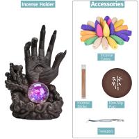 Backflow Incense Burner, Porcelain, half handmade, for home and office & durable & with LED light, 225x190x135mm, Sold By PC