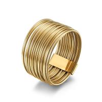 Stainless Steel Finger Ring 304 Stainless Steel 18K gold plated fashion jewelry & for man 13mm Sold By PC