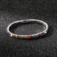 Tibetan Style Bracelet, fashion jewelry & Unisex & with rhinestone, more colors for choice, nickel, lead & cadmium free, 60mm, Sold By PC